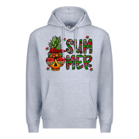 Heather Grey summer vibes Premium Hoodie - CowhideDigitalArt