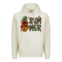 Oatmeal Heather summer vibes Premium Hoodie - CowhideDigitalArt