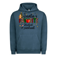 Pigment Midnight Navy santa's favorite student assistant Urban Hoodie - AdoDesignShop