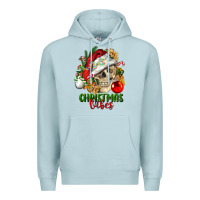 Blue Mist Christmas Vibes Human Skull Premium Hoodie - FaDigitalArtStudio