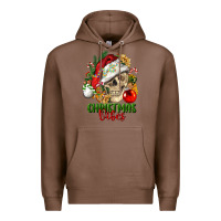 Chestnut Christmas Vibes Human Skull Premium Hoodie - FaDigitalArtStudio