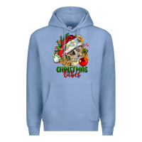 Colony Blue Christmas Vibes Human Skull Premium Hoodie - FaDigitalArtStudio