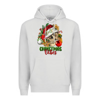 Dove Grey Christmas Vibes Human Skull Premium Hoodie - FaDigitalArtStudio