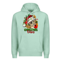 Seafoam Christmas Vibes Human Skull Premium Hoodie - FaDigitalArtStudio