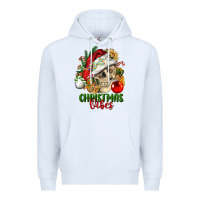 White Christmas Vibes Human Skull Premium Hoodie - FaDigitalArtStudio