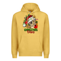 Antique Gold Christmas Vibes Human Skull Premium Hoodie - FaDigitalArtStudio