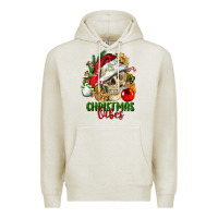 Oatmeal Heather Christmas Vibes Human Skull Premium Hoodie - FaDigitalArtStudio