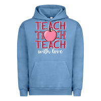 Pigment Pebble Blue teach with love Urban Hoodie - JahusDesignShop