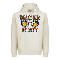 Oatmeal Heather teacher of duty Premium Hoodie - CowhideDigitalArt