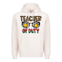 Pale Pink teacher of duty Premium Hoodie - CowhideDigitalArt