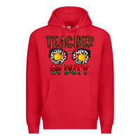 Red teacher of duty Premium Hoodie - CowhideDigitalArt