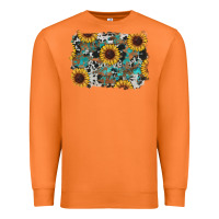 Carrot western sunflowers turquoise cowhide background Premium Sweatshirt - RanaPortraitStore