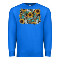 True Royal western sunflowers turquoise cowhide background Premium Sweatshirt - RanaPortraitStore