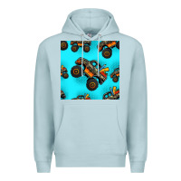 Blue Mist monster truck pre teen seamless pattern Premium Hoodie - HRA Design Shop