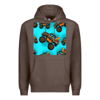 Coffee monster truck pre teen seamless pattern Premium Hoodie - HRA Design Shop