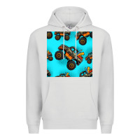 Dove Grey monster truck pre teen seamless pattern Premium Hoodie - HRA Design Shop