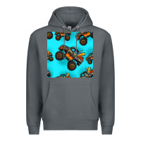 Rock monster truck pre teen seamless pattern Premium Hoodie - HRA Design Shop