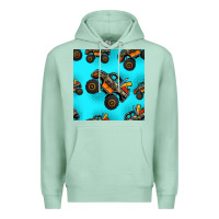 Seafoam monster truck pre teen seamless pattern Premium Hoodie - HRA Design Shop