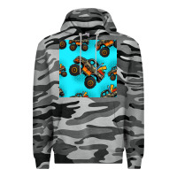 Slate Camo monster truck pre teen seamless pattern Premium Hoodie - HRA Design Shop