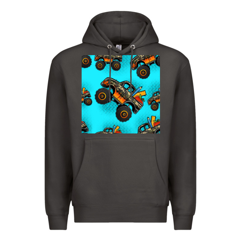 Monster Truck Pre Teen Seamless Pattern Premium Hoodie by HRA Design Shop | Teevron