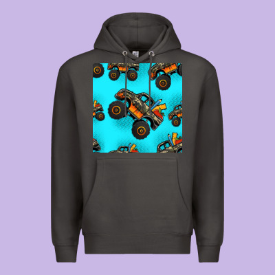Monster Truck Pre Teen Seamless Pattern Premium Hoodie Designed By Hra Design Shop