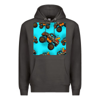 Smoke monster truck pre teen seamless pattern Premium Hoodie - HRA Design Shop