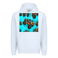 White monster truck pre teen seamless pattern Premium Hoodie - HRA Design Shop