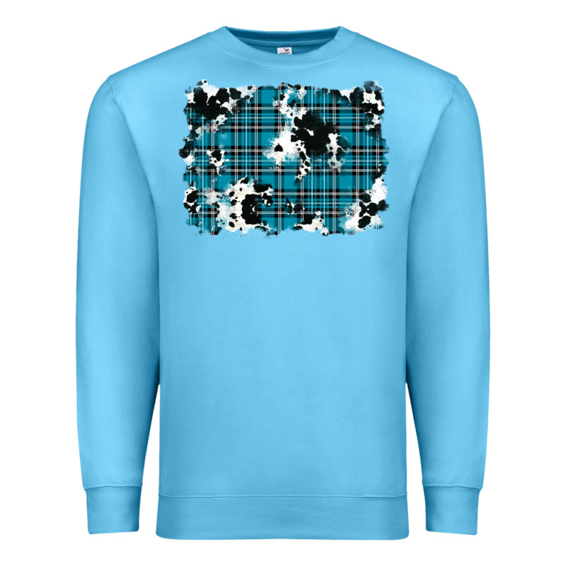 Winter Plaid Cowhide Pattern Background Premium Sweatshirt by RanaPortraitStore | Teevron