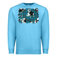 Ocean Blue winter plaid cowhide pattern background Premium Sweatshirt - RanaPortraitStore