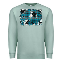 Seafoam winter plaid cowhide pattern background Premium Sweatshirt - RanaPortraitStore