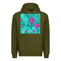 Army Green mermaid tail seamless pattern Premium Hoodie - HRA Design Shop