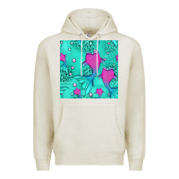 Oatmeal Heather mermaid tail seamless pattern Premium Hoodie - HRA Design Shop
