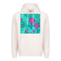 Pale Pink mermaid tail seamless pattern Premium Hoodie - HRA Design Shop