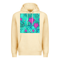 Pina Colada mermaid tail seamless pattern Premium Hoodie - HRA Design Shop