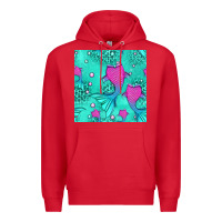 Red mermaid tail seamless pattern Premium Hoodie - HRA Design Shop