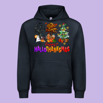 Happy Hallothanksmas Trees Urban Hoodie Designed By Adodesignshop