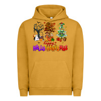 Pigment Peanut Butter happy hallothanksmas trees Urban Hoodie - AdoDesignShop