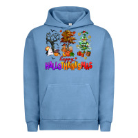 Pigment Pebble Blue happy hallothanksmas trees Urban Hoodie - AdoDesignShop