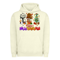 Pigment Pistachio happy hallothanksmas trees Urban Hoodie - AdoDesignShop