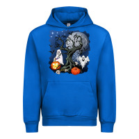 Cobalt halloween tree and ghosts Urban Hoodie - AdoDesignShop