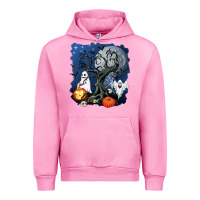 Fuchsia Pink halloween tree and ghosts Urban Hoodie - AdoDesignShop