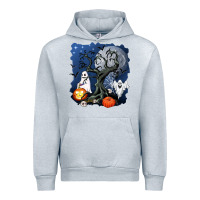 Heather Grey halloween tree and ghosts Urban Hoodie - AdoDesignShop