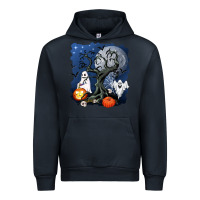 Navy halloween tree and ghosts Urban Hoodie - AdoDesignShop