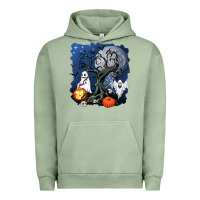 Pigment Oil Green halloween tree and ghosts Urban Hoodie - AdoDesignShop
