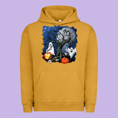 Halloween Tree And Ghosts Urban Hoodie Designed By Adodesignshop