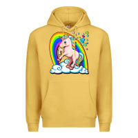 Antique Gold cute unicorn with rainbow Premium Hoodie - FaDigitalArtStudio