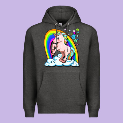 Cute Unicorn With Rainbow Premium Hoodie Designed By Fadigitalartstudio