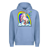 Colony Blue cute unicorn with rainbow Premium Hoodie - FaDigitalArtStudio