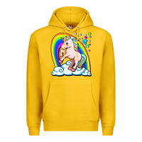 Lemon cute unicorn with rainbow Premium Hoodie - FaDigitalArtStudio