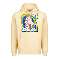 Pina Colada cute unicorn with rainbow Premium Hoodie - FaDigitalArtStudio